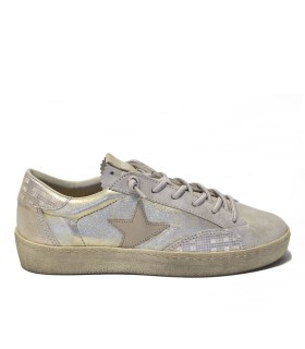 ZAPATILLAS GLITTER CON ANIMAL PRINT DE MUJER CETTI SATURNO C-1342 CHAMPAGNE