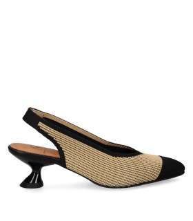 ZAPATOS DESTALONADOS DE TEJIDO ADAPTABLE CON TACÓN MISS ELASTIC 076535-65-77/77 BICOLOR