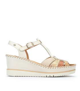 SANDALIAS CONFORT DE PIEL CON CIERRE DE HEBILLA PARA MUJER PIKOLINOS AGUADULCE W3Z-1836C1 BEIGE