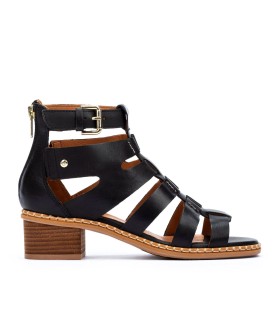 SANDALIAS ROMANAS CON TACÓN PIKOLINOS BLANES W3H-1823 NEGRO