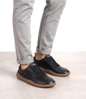 ZAPATILLAS URBANAS DE PIEL BAREFOOT UNISEX PIKOLINOS ARANJUEZ U9F-6363C1 NEGRO