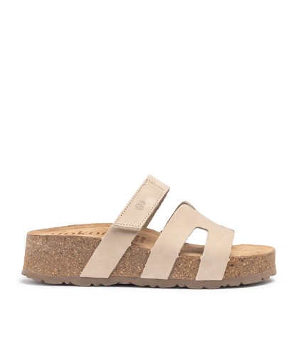 SANDALIAS DE PIEL  CON PALTAFORMA PARA MUJER YOKONO WIWI 125 BLANCO