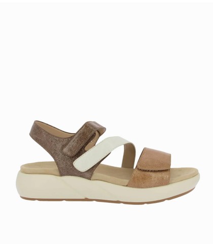 SANDALIAS CONFORT DE PIEL CON VELCROS PARA MUJER DOCTOR CUTILLAS 31431 CAMEL