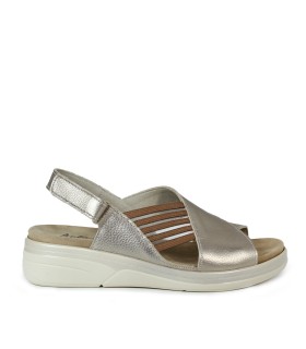 SANDALIAS DE PIEL CON PLANTILLA EXTRAIBLE PARA MUJER 30´S 4523 ORO
