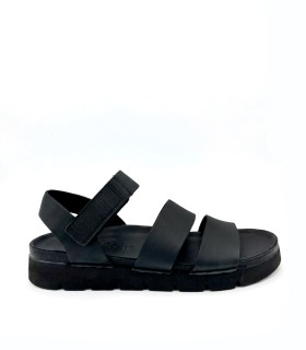 SANDALIA PLANA DE PIEL PARA HOMBRE WALK AND FLY ICARUS 8385 51230 NEGRO