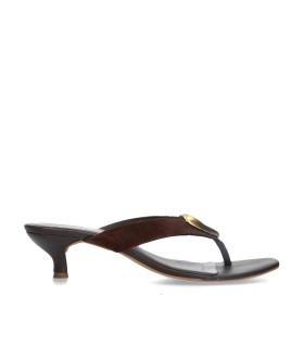 SANDALIAS DE PIEL CON TACÓN MARRÓN KISSIA JOPA 12