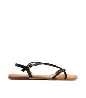 SANDALIAS PLANAS CON TIRAS  TRENZADAS NIOAQUE GIOSEPPO NEGRO