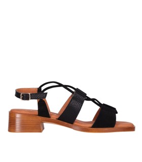 SANDALIAS DE PIEL NEGRAS CONTACÓN BAJO MUJER CHIKA 10 BINKA 11 NEGRO