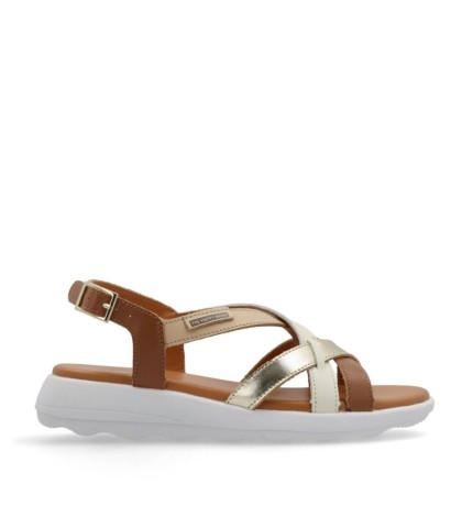 SANDALIA PLANA DE PIEL CON TIRAS CRUZADAS THE HAPPY MONKEY NALU 001 CUERO