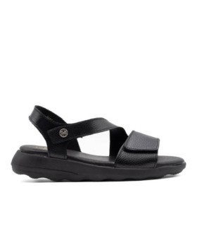 SANDALIA PLANA DE PIEL CONFORT THE HAPPY MONK NALU 003 NEGRO