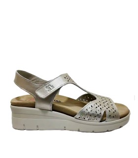 SANDALIAS DE PIEL CON PLANTILLA EXTRAIBLE PARA MUJER 30´S 4522 ORO