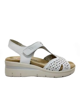SANDALIAS DE PIEL CON PLANTILLA EXTRAIBLE PARA MUJER 30´S 4522 BLANCO