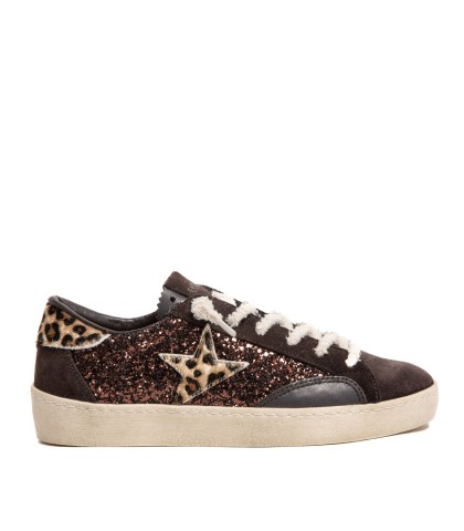 ZAPATILLAS URBANAS COMBINADAS MUJER CETTI 1342 ANTE GLITTER MOKA