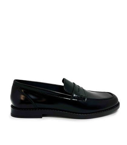 MOCASÍN DE PIEL CON ANTIFAZ PARA MUJER APLAUSO 5306 NEGRO
