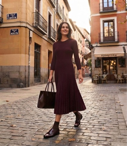 MOCASÍN DE PIEL PARA MUJER CON ANTIFAZ APLAUSO 5306 BURDEOS