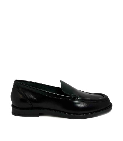 MOCASINES DE PIEL CON PALA LISA PARA MUJER APLAUSO 5322 NEGRO