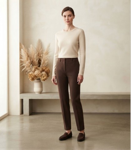 MOCASINES DE PIEL SERRAJE MARRÓN PARA MUJER APLAUSO 5322
