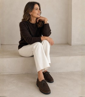 BLUCHER EN TENDENCIA DE PIEL SERRAJE PARA MUJER APLAUSO 5709 MARRÓN
