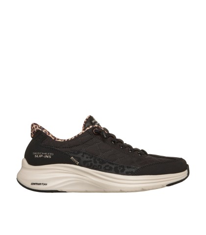 ZAPATILLAS DE MUJER SKECHERS Slip-ins: Contour Foam - Cozy Fit Leopard Dream NEGRO