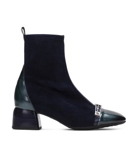 BOTÍN TACÓN MEDIO HISPANITAS TEAL VELOUR - HI265016 - AZULON