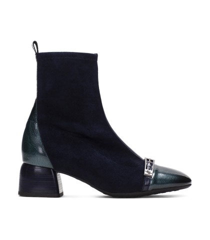 BOTÍN TACÓN MEDIO HISPANITAS TEAL VELOUR - HI265016 - AZULON