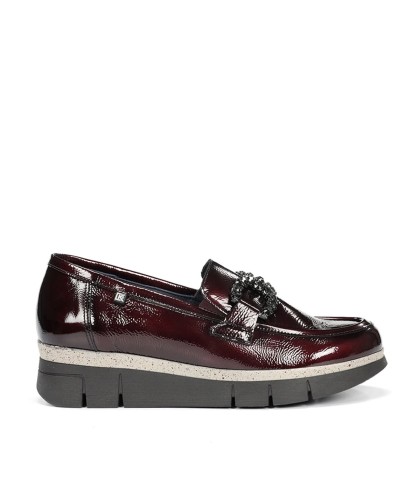 MOCASINES EN PIEL CHAROL PARA MUJER DORKING INDIA D9325 BURDEOS