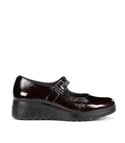 ZAPATO CONFORT CON CUÑA Y HEBILLA FLUCHOS LIVE F2247 NEGRO