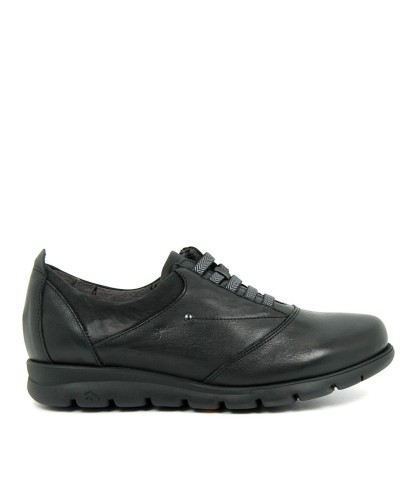 ZAPATOS CONFORT CON ELÁSTICOS DE PIEL FLUCHOS SUSAN F0354 NEGRO
