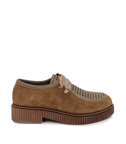 ZAPATOS DE CORDONES EN PIEL DE SERRAJE APLAUSO TUDELA 02 TAUPE