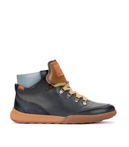 BOTÍN DE PIEL CON CORDONES PARA MUJER PIKOLINOS VIANA W7C-8582C1 MARINO