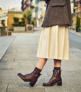 BOTÍN DE PIEL CON CORDONES Y SUELA TRACK PIKOLINOS LLANES W7H-8510 CAOBA