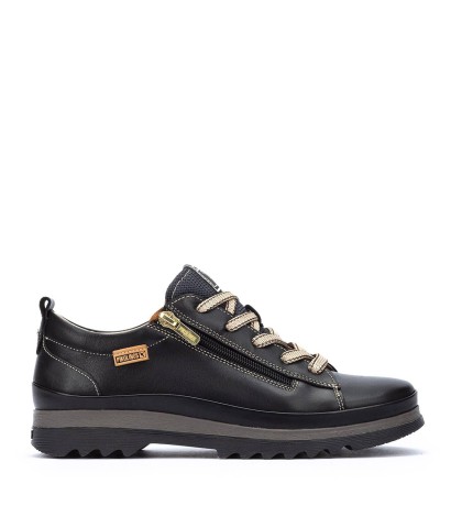 ZAPATOS DE PIEL DE MUJER CON CORDONES Y CREMALLERA PIKOLINOS VIGO NEGRO W3W-6979ST