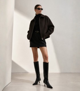 BOTAS NEGRAS DE CAÑA ALTA CON TACÓN KITTEN GIOSEPPO 80129 NEGRO