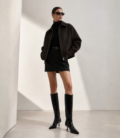 BOTAS NEGRAS DE CAÑA ALTA CON TACÓN KITTEN GIOSEPPO 80129 NEGRO