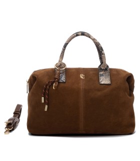 BOLSO BOWLING CARMELA 186244 CON DOBLE ASA CAMEL PARA MUJER