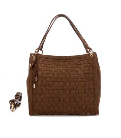 BOLSO CARMELA CAMEL TRENZADO EN SERRAJE ESTILO SHOPPER
