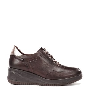 ZAPATILLAS DE PIEL CON CUÑA PARA MUJER FLUCHOS NOVAX F2545 BURDEOS