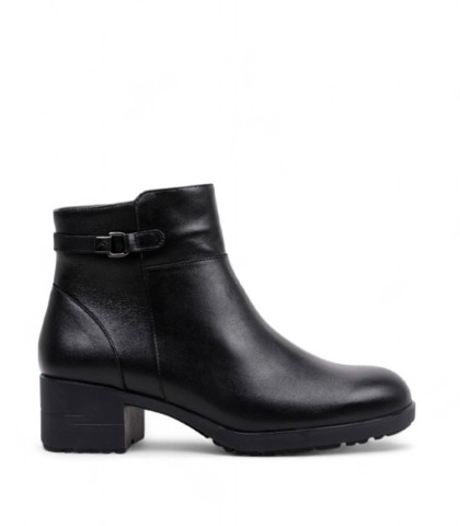 BOTINES DE PIEL CON TACÓN MEDIO FLUCHOS ALISS F2240 NEGRO