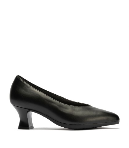 ZAPATO DE SALÓN EN PIEL PARA MUJER PITILLOS 125 NEGRO