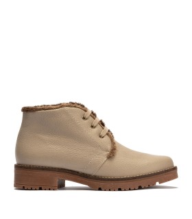 BOTINES DE CORDONES CON FORRO DE PELO PARA MUJER PITILLOS 11566 BEIGE