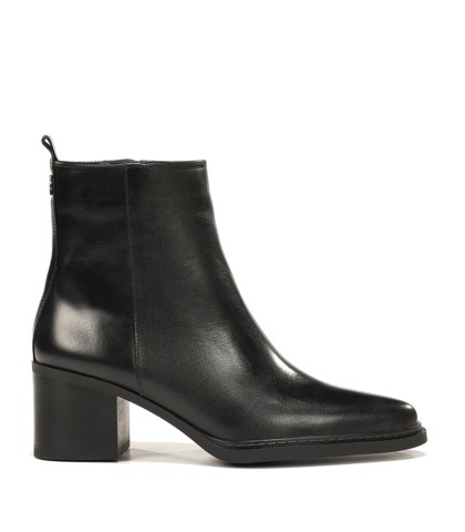 BOTÍN LISO DE PIEL CON TACÓN PARA MUJER DORKING TESS D9822 NEGRO