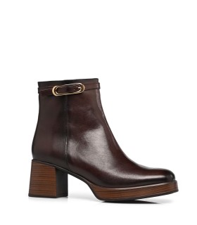 BOTINES DE TACÓN DE PIEL PARA MUJER DORKING D-9733-SK MARRÓN