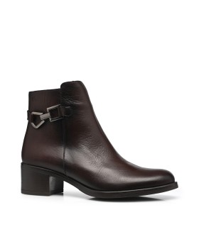 BOTINES DE TACÓN CÓMODOS EN PIEL PARA MUJER DORKING CHIARA D947 MARRÓN