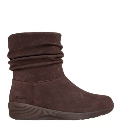 BOTA CASUAL DE CAÑA ARRUGADA SKECHERS Arya - Fashionista 167899 CHOCOLATE