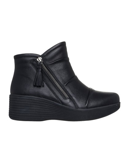 BOTÍN DE PIEL CON CUÑA BAJA MUJER SKECHERS Relaxed Fit: Parallel Lite NEGRO
