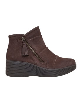 BOTÍN DE PIEL SERRAJE CON CUÑA BAJA MUJER SKECHERS Relaxed Fit: Parallel Lite MARRÓN