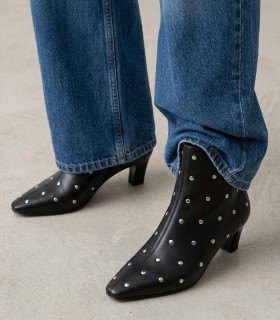 BOTINES VOGUERA DE MUJER EN PIEL CON TACHAS Y TACÓN NEGRO MARTINELLI