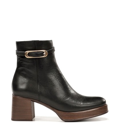 BOTINES DE PIEL CON TACÓN CÓMODO DORKING CRISTEL D-9733-SK NEGRO