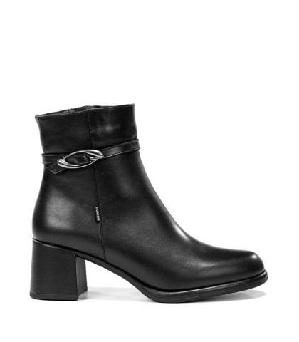 BOTINES DE PIEL CON TACÓN DORKING FRIXE D9816 NEGRO