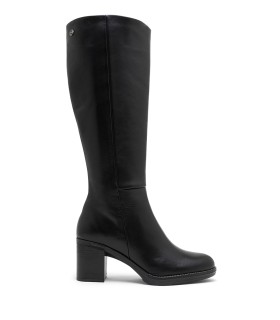 BOTA DE CAÑA ALTA EN PIEL CON TACÓN PORRONET TRIANA 4882 NEGRO